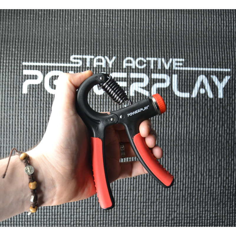 Эспандер кистевой PowerPlay PP-4323 с регулируемой нагрузкой 10-40 кг, Strength Grip, Черно-красный