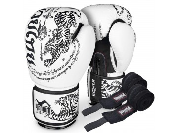 Боксерські рукавиці Phantom Muay Thai White 10 унцій (бинти в подарунок)