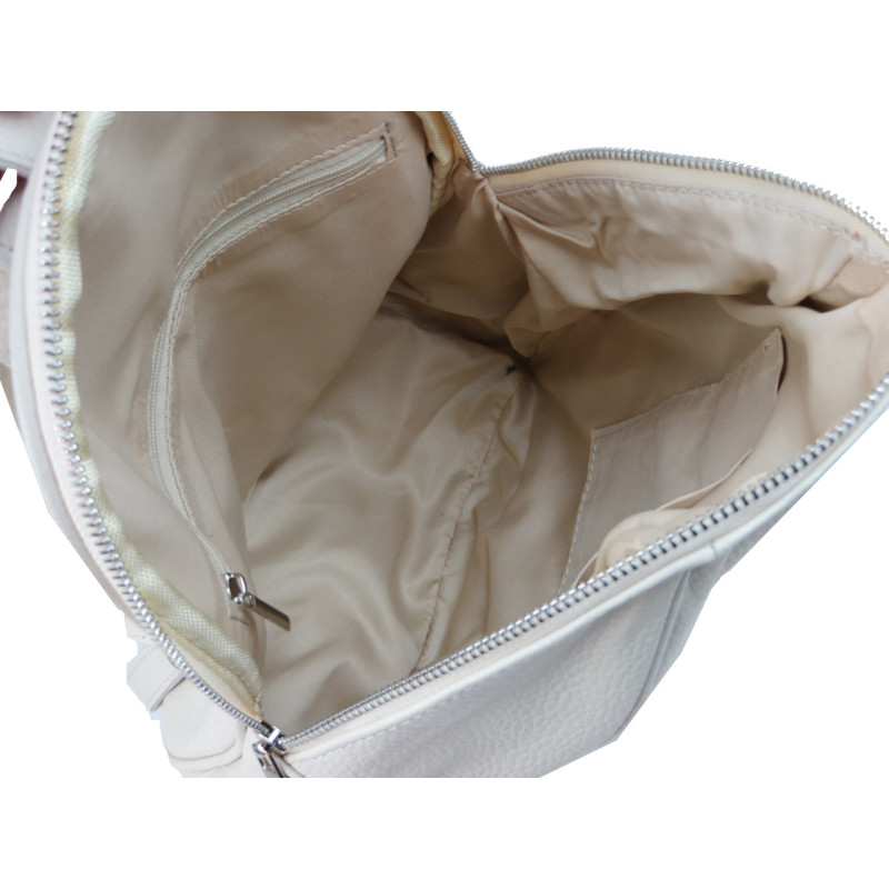 Кожаный женский рюкзак 9L Borsacomoda бежевый