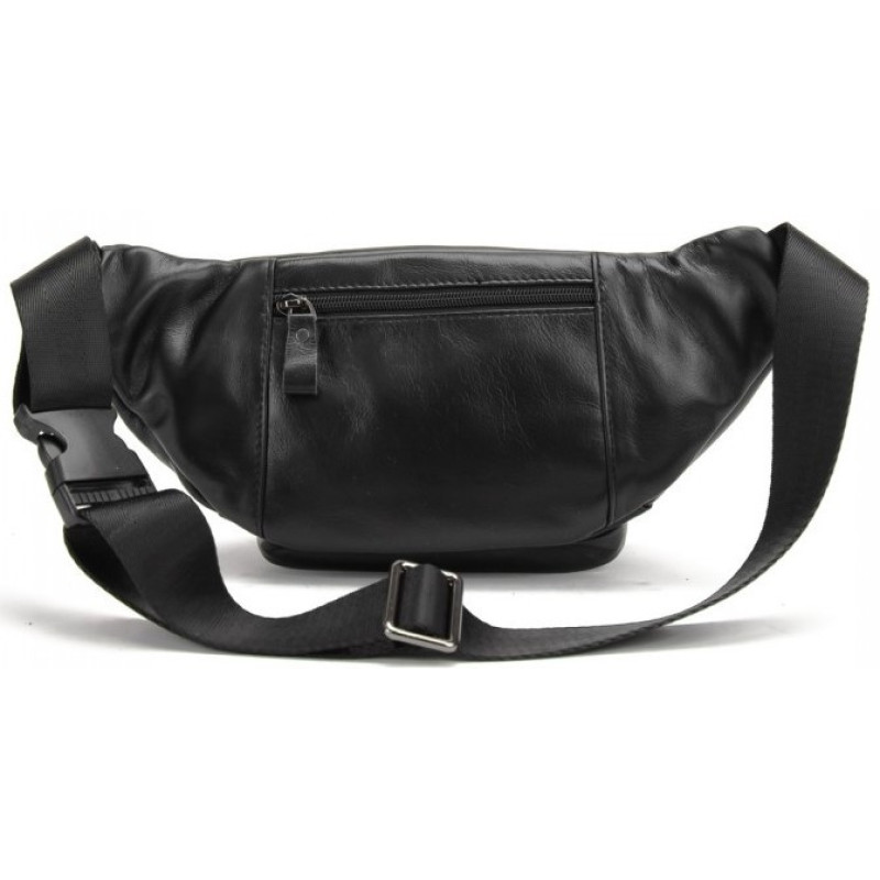 Сумка на пояс, бананка из натуральной кожи Tiding Bag черный