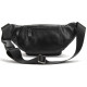 Сумка на пояс, бананка из натуральной кожи Tiding Bag черный