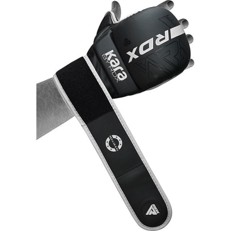 Перчатки для ММА RDX F6 KARA матово-белые Plus S/M (капа в комплекте)