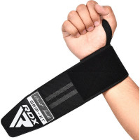 Кистьові бинти RDX WR11 GYM Wrist Wrap Black/Grey, бавовна, чорно-сірі