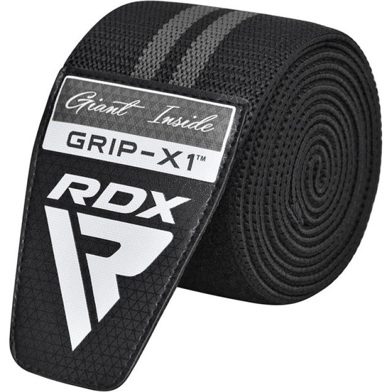 Бинты на колени RDX KR11 GYM Knee Wrap BLACK/GREY, Длина 2 м, Хлопок, Полиэстер, Черно-серый