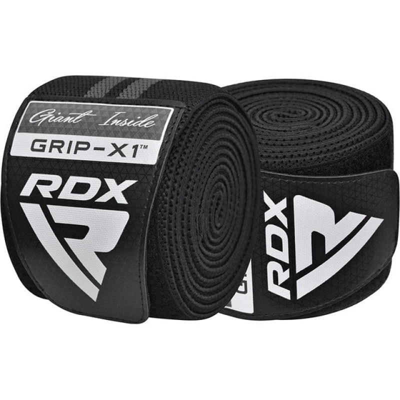 Бинты на колени RDX KR11 GYM Knee Wrap BLACK/GREY, Длина 2 м, Хлопок, Полиэстер, Черно-серый