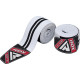 Бинты на колени RDX K1 GYM Knee Wraps White/Black Plus, Длина 2 м, Хлопок eglantine, Бело-чёрный