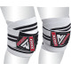 Бинты на колени RDX K1 GYM Knee Wraps White/Black Plus, Длина 2 м, Хлопок eglantine, Бело-чёрный