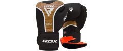 Боксерські рукавиці RDX AURA PLUS T-17 Black Golden 12 унцій (капа в комплекті)