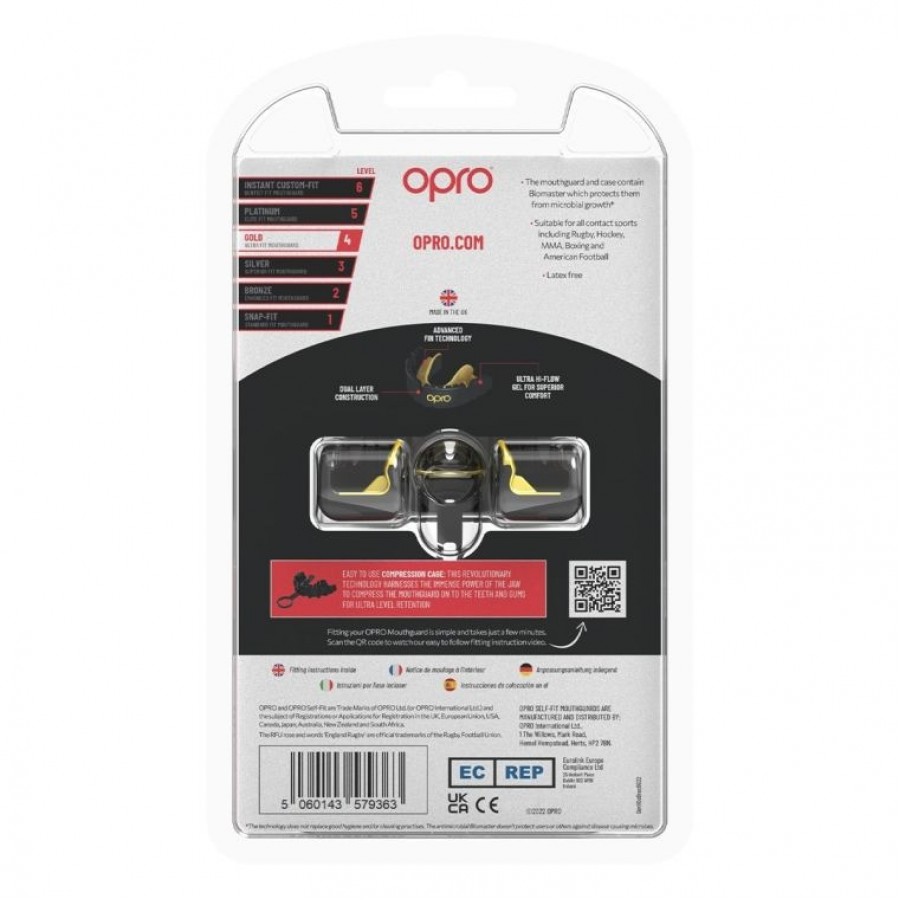 Капа OPRO Gold Braces під брекети доросла (вік 11+) Blackl/Gold (art.102506001)