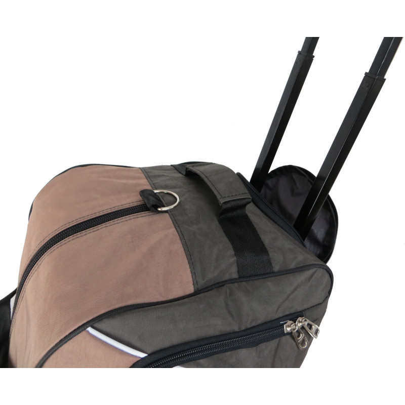 Сумка на колесах 57L Wallaby хакі з коричневим