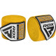 Бинты для бокса RDX WX Professional Boxing Hand Wraps Yellow, Комплектация: пара (2 бинта), Длина 4,5 м, Эластичные, Хлопок, Нейлон, Желтый