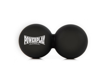 Масажний силіконовий подвійний м'яч PowerPlay PP-4355 Silicone Lacrosse Peanut Ball (6.3*12.6см.) Чорний