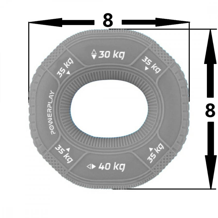 Еспандер кистьовий силіконовий PowerPlay PP-4331 Hand Grip Large 30-35-40 кг. Сірий