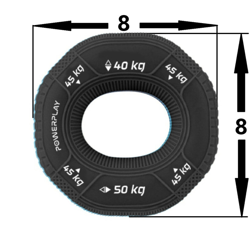 Еспандер кистьовий силіконовий PowerPlay PP-4331 Hand Grip Hard 40-45-50 кг. Чорний