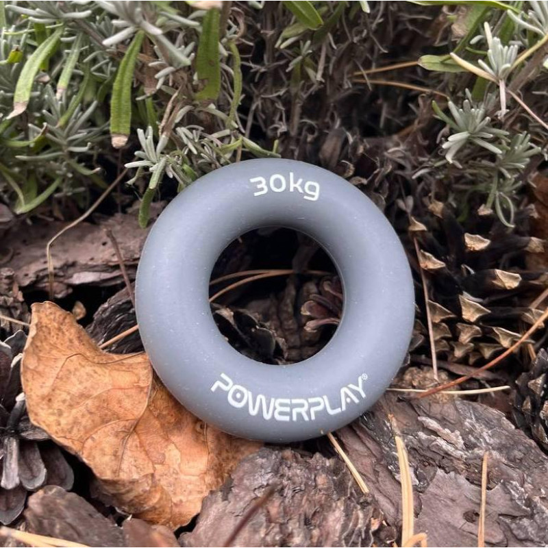 Еспандер кистьовий силіконовий PowerPlay PP-4324 Hand Grip Ring X-Hard 30 кг. Сірий