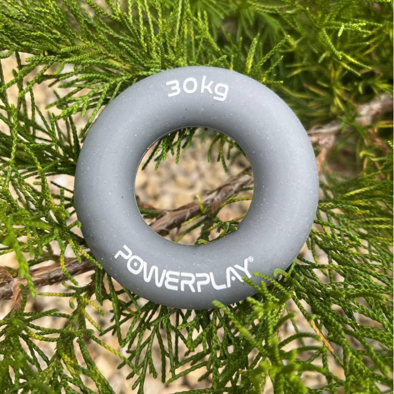 Еспандер кистьовий силіконовий PowerPlay PP-4324 Hand Grip Ring X-Hard 30 кг. Сірий