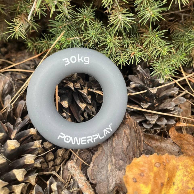 Еспандер кистьовий силіконовий PowerPlay PP-4324 Hand Grip Ring X-Hard 30 кг. Сірий