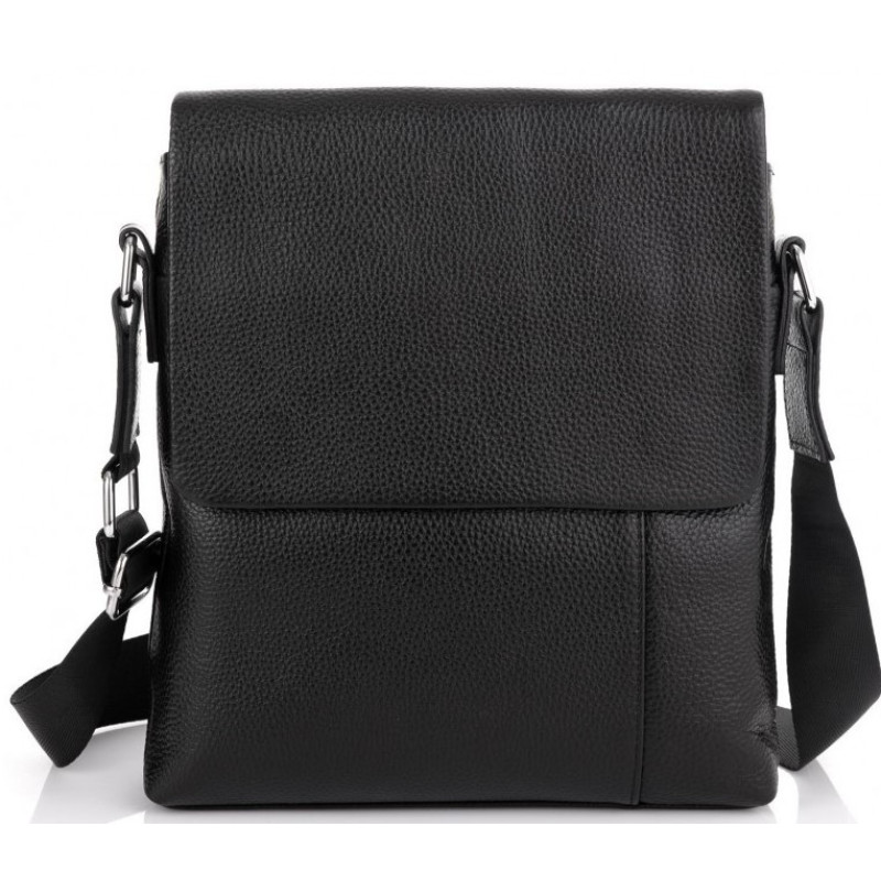 Сумка чоловіча з натуральної шкіри Tiding Bag чорна