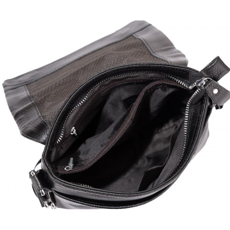 Сумка чоловіча з натуральної шкіри Tiding Bag чорна