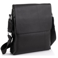 Сумка чоловіча з натуральної шкіри Tiding Bag чорна