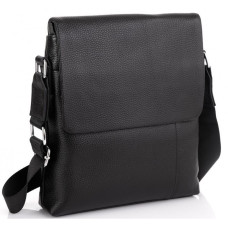 Сумка чоловіча з натуральної шкіри Tiding Bag чорна