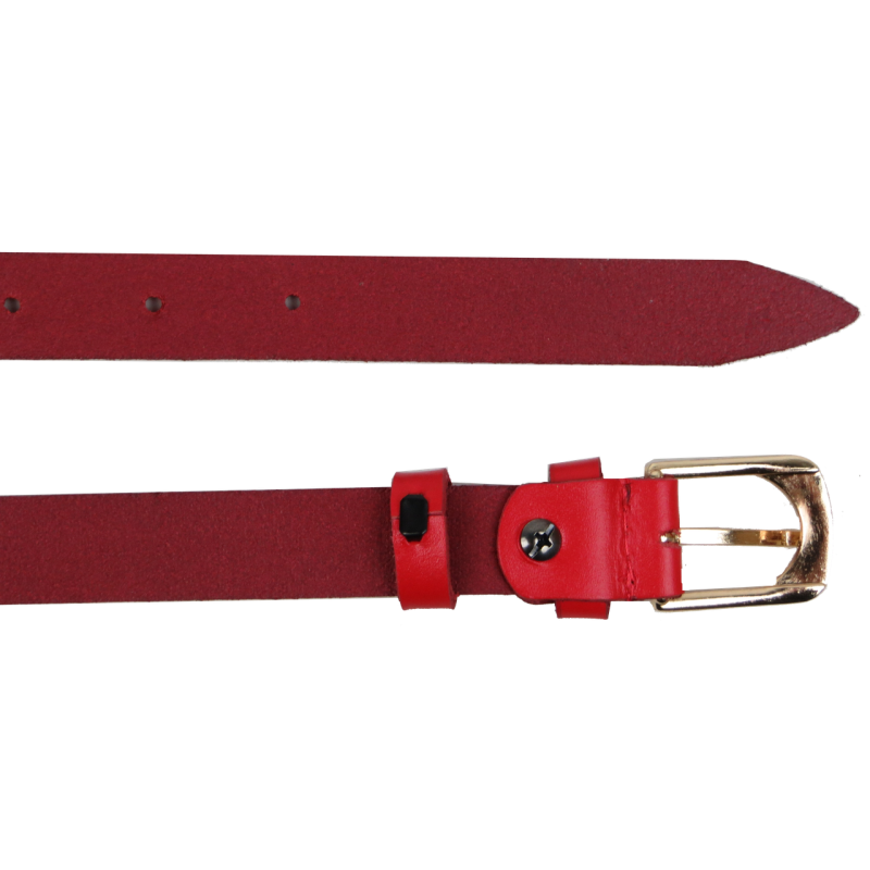 Женский кожаный ремень Skipper 1628-20 красный 2 см