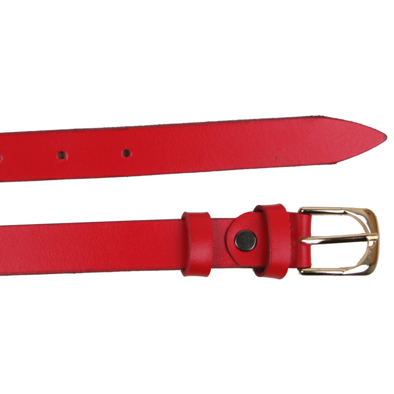 Женский кожаный ремень Skipper 1628-20 красный 2 см