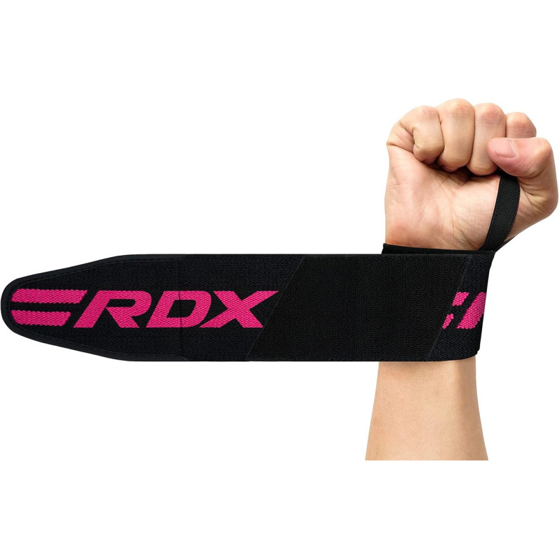 Бинты для запястий (кистевые бинты) RDX W2 Gym Wrist Wraps Pink Pro, Комплектация: пара (2 бинта), Хлопок, Черно-розовый