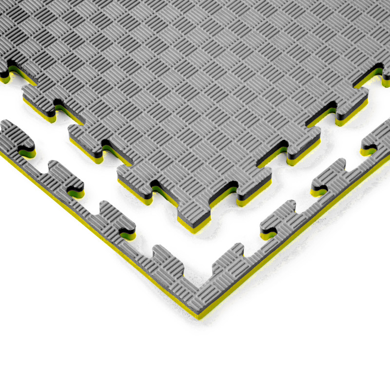 Мат-татами (Мат-пазл ласточкин хвост) WCG EVA 100х100х2 cm черно-желтые