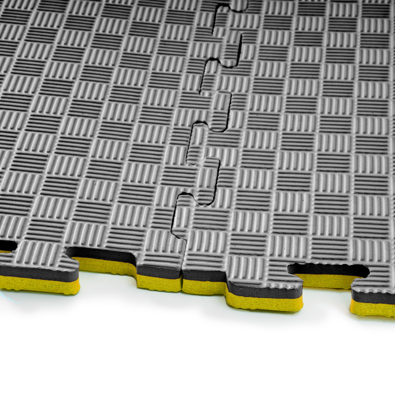 Мат-татами (Мат-пазл ласточкин хвост) WCG EVA 100х100х2 cm черно-желтые