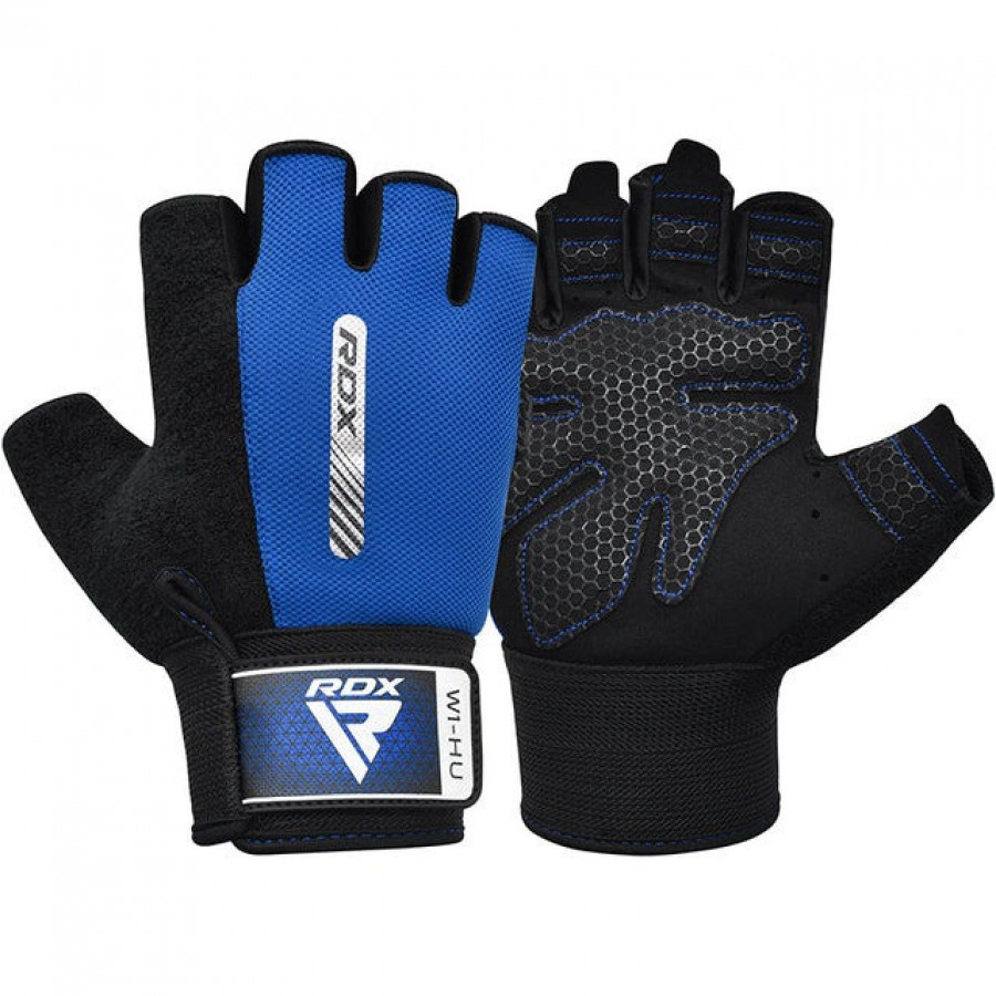 Рукавички для фітнесу RDX W1 HALF BLUE-L
