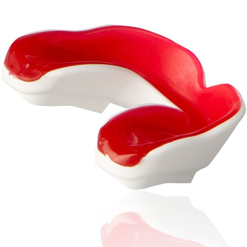 Капа MAKURA Ignis, Взрослая (возраст 11+) White/Red, Посадка: BOIL & BITE™ (формируется в горячей воде), Термопластик, Бело-красный