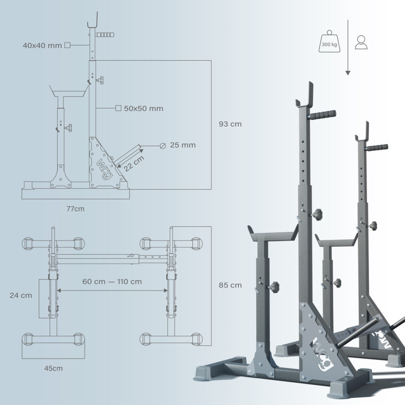 Стійки під штангу 3в1 Bugai Pro – жим, присідання, бруси WCG