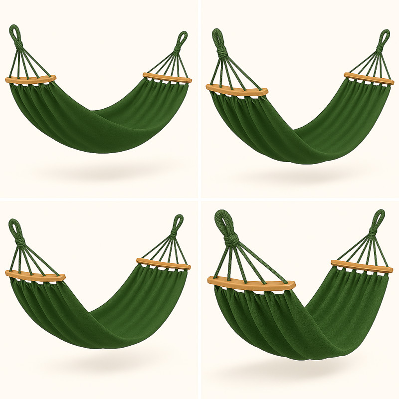 Двомісний гамак з планкою Hygge зелений XXL 200х150 WCG