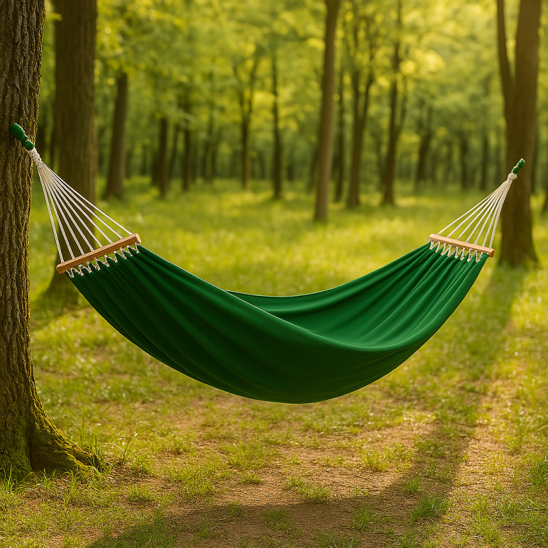 Двомісний гамак з планкою Hygge зелений XXL 200х150 WCG