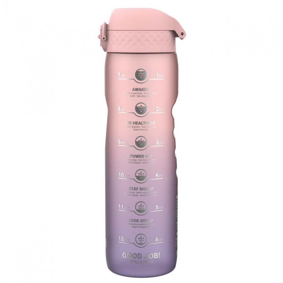Пляшка для води ION8 1000 мл. BPA Free, Times To Drink, (ЕКО пляшка) BPA Free, Periwinkle &Rose