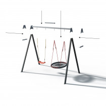 Каркас для детских качелей WCG 2 Elite Play Frame + Качели гнездо прямоугольные + пластиковые качели