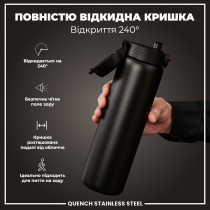Пляшка для води металева ION8 1200 мл. Stainless Steel , Black Пляшка для води металева ION8 1200 мл. Stainless Steel , Black