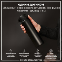 Пляшка для води металева ION8 1200 мл. Stainless Steel , Black Пляшка для води металева ION8 1200 мл. Stainless Steel , Black