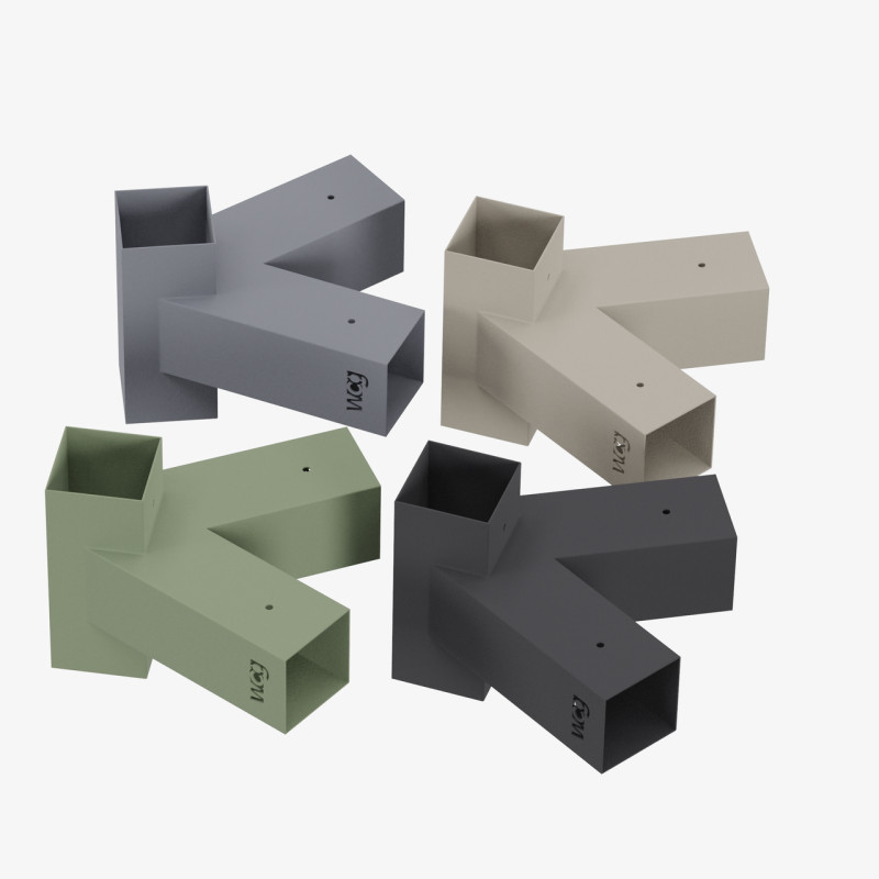 Кронштейн для соединения 3 брусьев под углом 120° | Соединение 3 сторон (модуль 120°)