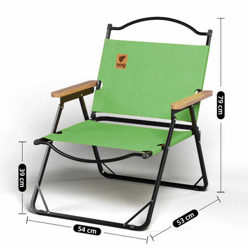 Стул раскладной со спинкой для кемпинга WCG Chill Зеленый