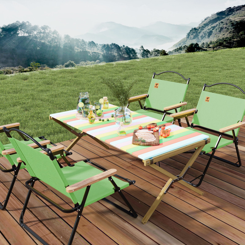 Стул раскладной со спинкой для кемпинга WCG Chill Зеленый