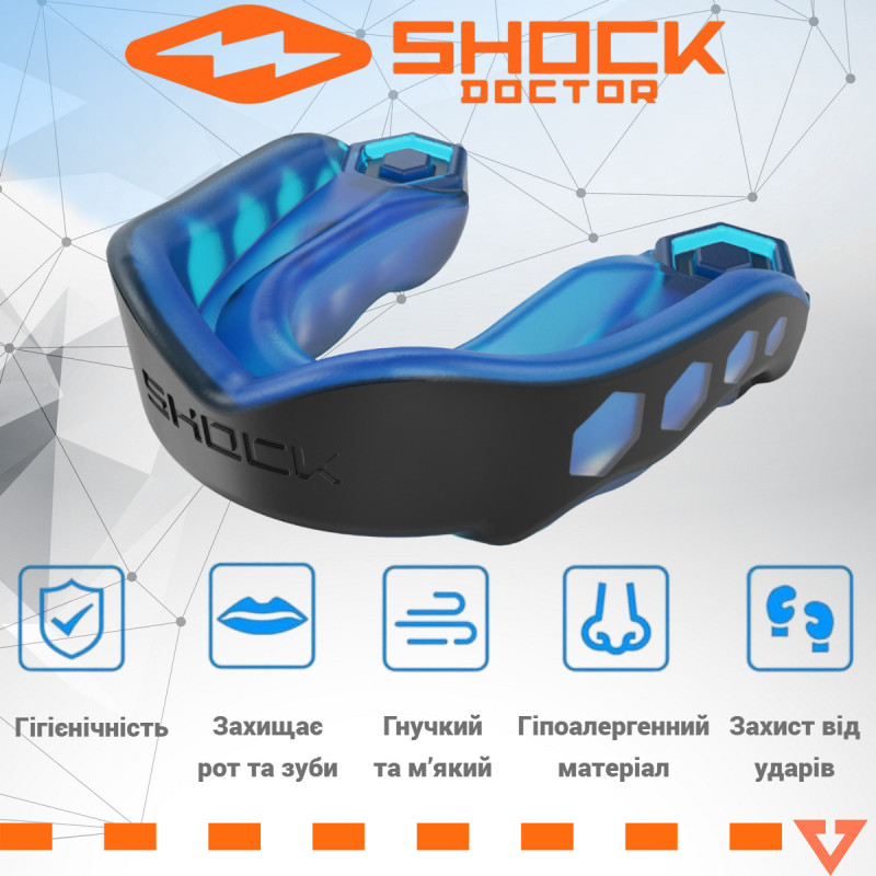 Капа Shock Doctor Gel Max доросла (вік 11+) Black/Blue (art. 6100-BB-AD)
