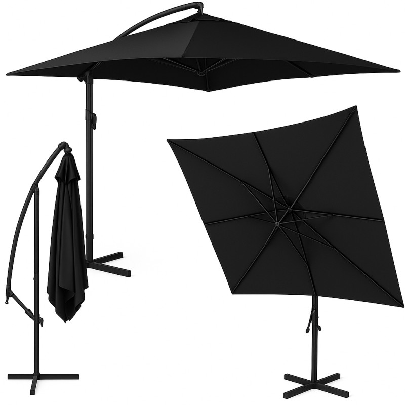 Зонт садовый регулируемый 2,5×2,5 м с наклоном Чёрный + чехол WCG