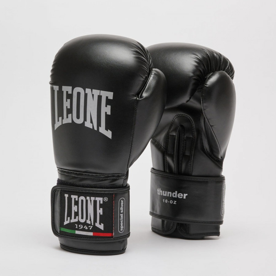 Боксерські рукавиці Leone GN383 THUNDER Black 12 унцій (капу в комплекті)