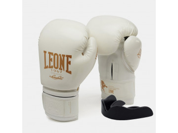Боксерські рукавиці Leone GN059W White/Gold 10 унцій (капу в комплекті)