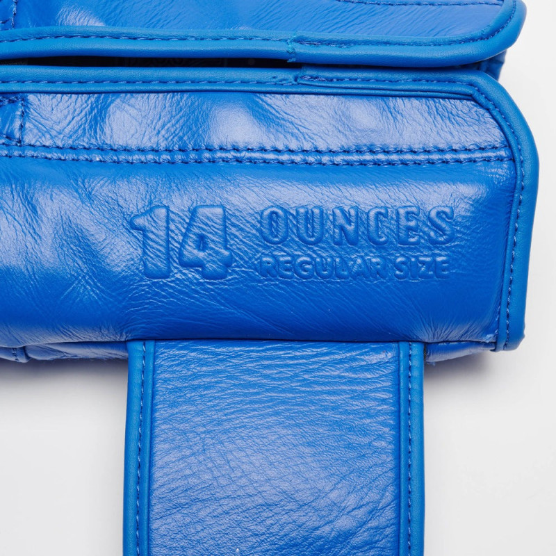 Боксерські рукавиці Leone GN111 THE GREATEST Blue 14 унцій (бинти 4 м. в комплекті)