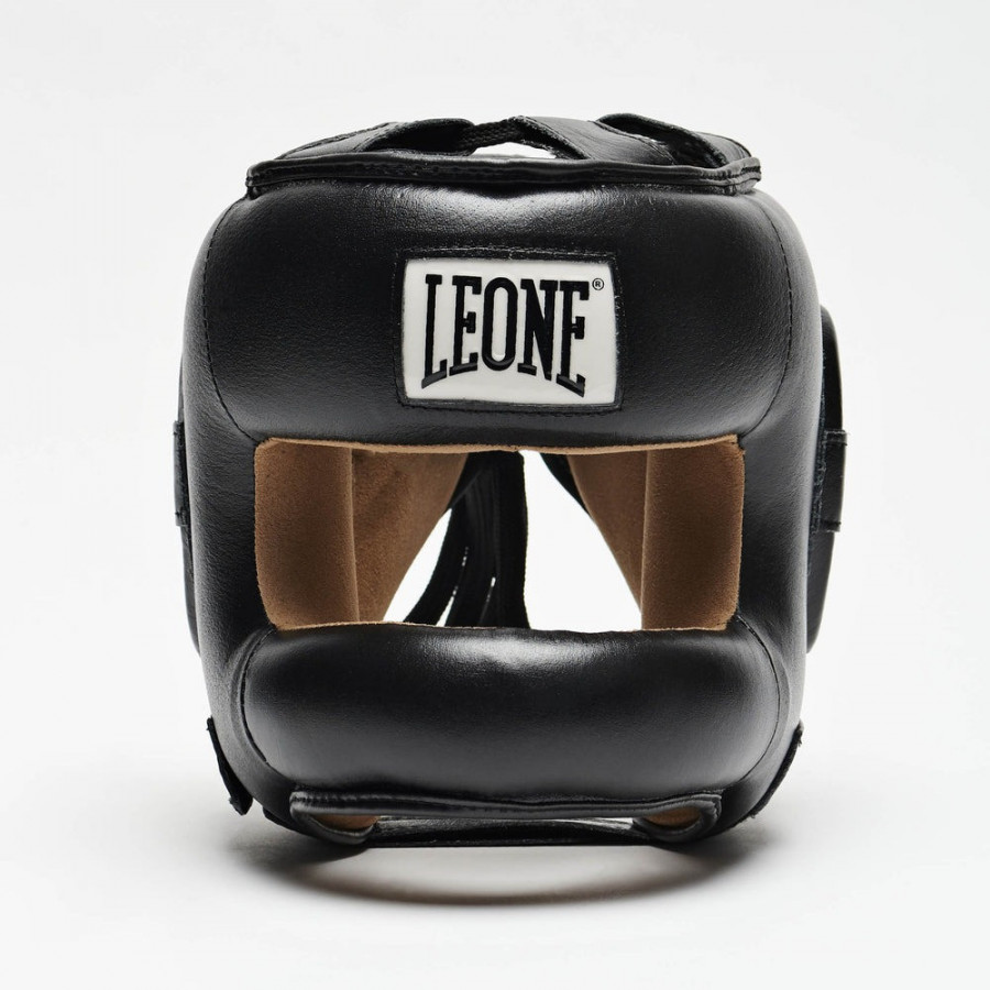 Боксерський шолом з бампером Leone CS425 Black M (капа в комплекті)