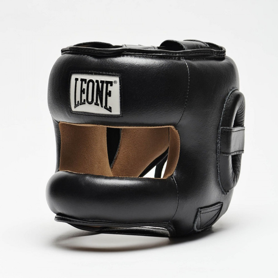 Боксерський шолом з бампером Leone CS425 Black M (капа в комплекті)