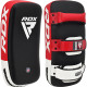 Пады для тайского бокса RDX T1 Curved Thai Kick Pad Red (1 штука), Кожа Maya Hide, Система фиксации Quick-EZ™ на липучке, Черно-красный
